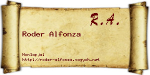 Roder Alfonza névjegykártya